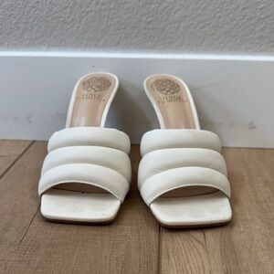 Vince Camuto White Quilted Heels